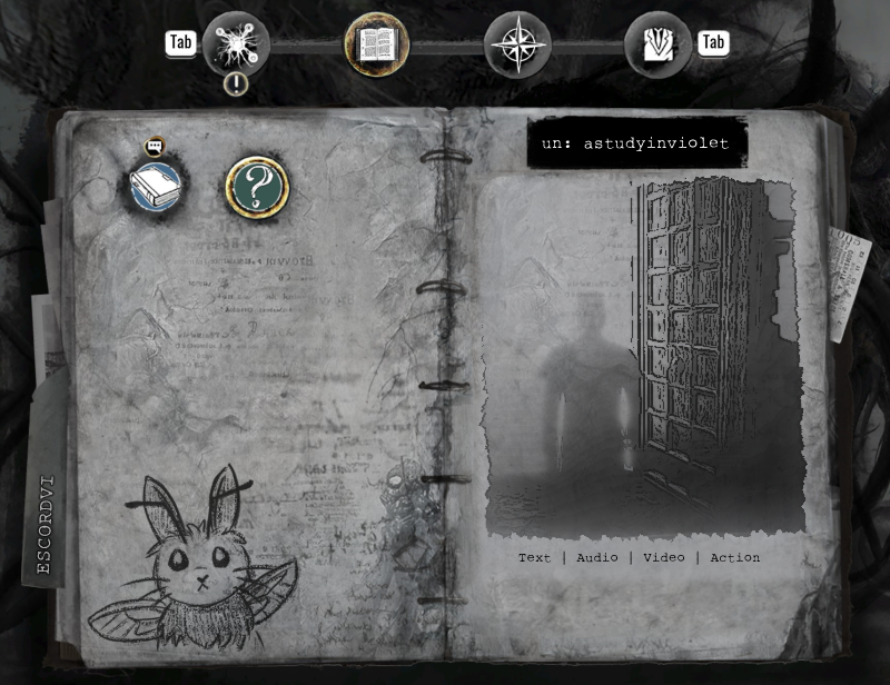 Escordvi Inbox Image looking like Sherlock's casebook from the Awakened